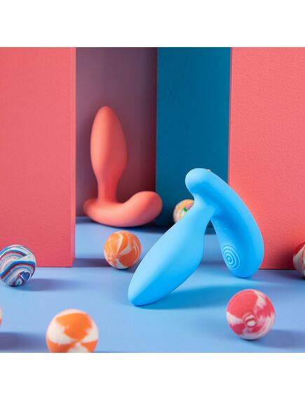 Вибропробка и массажер простаты 2-в-1 KisToy "Gordon blue" с пультом ДУ, гибкая ножка , изображение 2