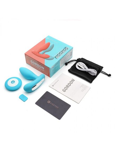 Вибропробка и массажер простаты 2-в-1 KisToy "Gordon blue" с пультом ДУ, гибкая ножка , изображение 10