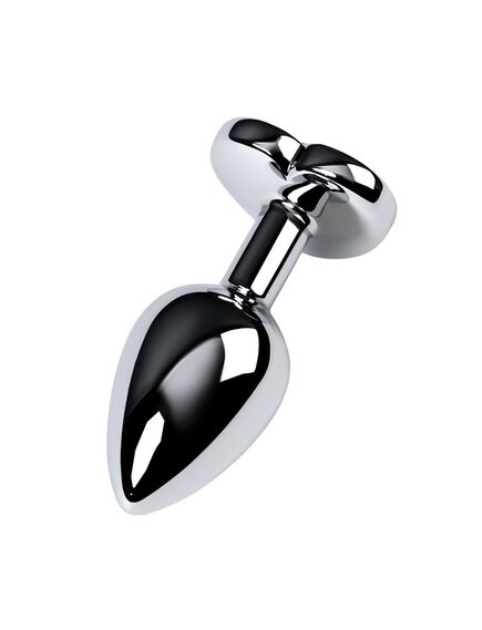 Анальная страза серебро метал голубая страза сердце 7,2см/2,7см , изображение 2