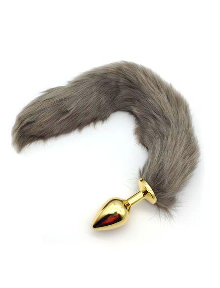 Серый хвост 40см с золотой пробкой 4,2 см 