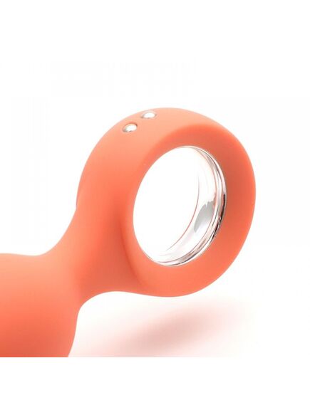 Анальная вибропробка KisToy Orville Orange, диаметр 30мм , изображение 5