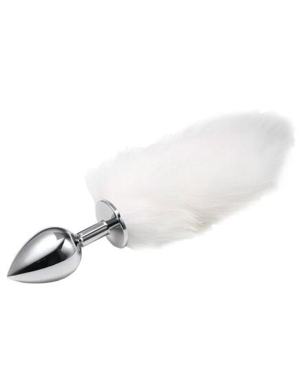 Анальный хвостик "Лисий" Белого цвета 2.7см 