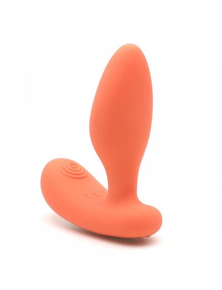 Вибропробка и массажер простаты 2-в-1 KisToy "Gordon Orange" с пультом ДУ, гибкая ножка , изображение 2