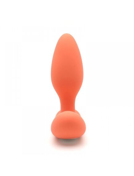 Вибропробка и массажер простаты 2-в-1 KisToy "Gordon Orange" с пультом ДУ, гибкая ножка , изображение 3