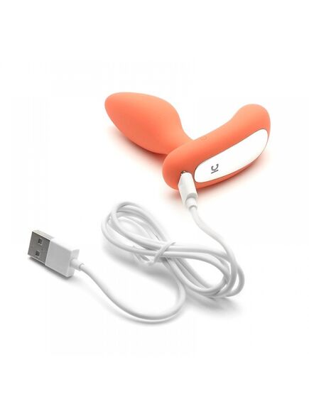 Вибропробка и массажер простаты 2-в-1 KisToy "Gordon Orange" с пультом ДУ, гибкая ножка , изображение 7