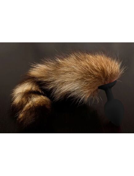 Натуральный хвостик северного енота, черная пробка, 3.4см , изображение 2