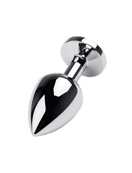 Анальная пробка тяжелая 245гр метал серебро красная страза 8,3см/3,4см , изображение 2