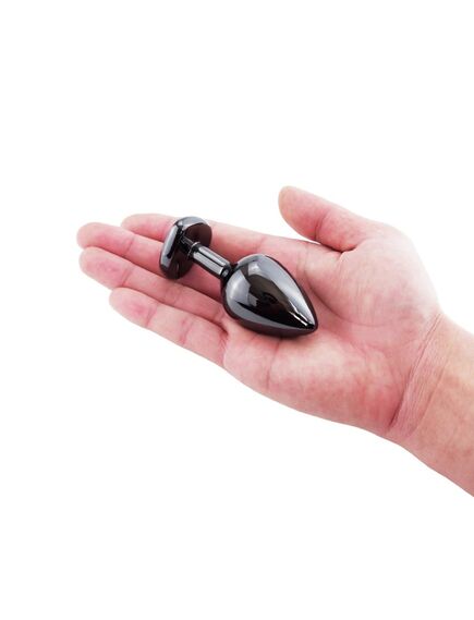 Анальная страза темный метал красная страза 8,3см/3,3см , изображение 2