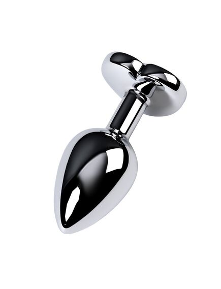 Анальная страза серебро метал красная страза сердце 7,2см/2,7см , изображение 2