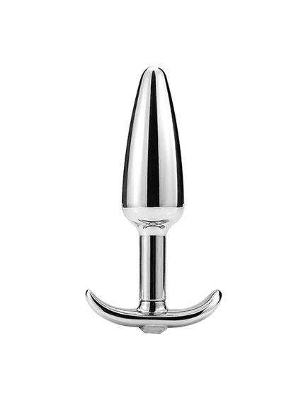 Анальная пробка для ношения серебро метал кристальная страза 10,8см/2,8см 