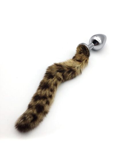Хвостик северного енота 30см натуральный мех с серебряной пробкой 3,4см , изображение 2