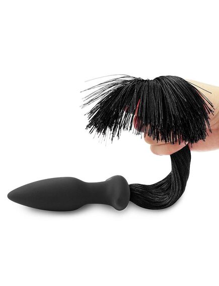 Анальная пробка с конским черным хвостом, M , изображение 3