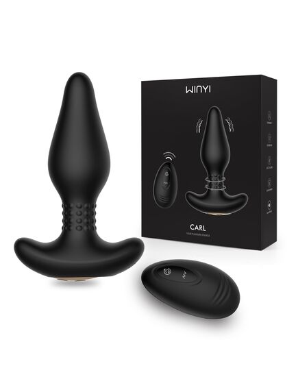 Анальная пробка с риммингом и вибрацией на пульте Д/У CARL , изображение 4