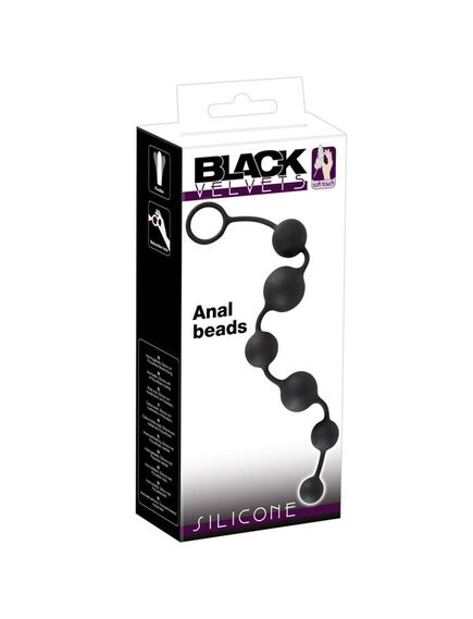 Анальная цепочка "Black Velvets Anal Beads" - 40 см , изображение 2