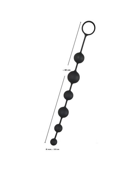 Анальная цепочка "Black Velvets Anal Beads" - 40 см , изображение 3