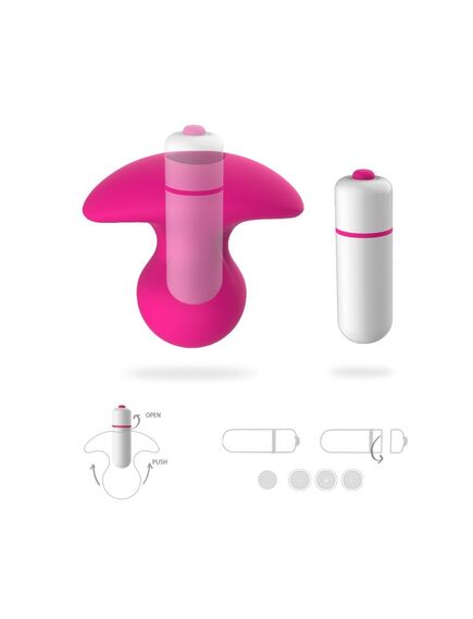 Розовая анальная пробка со съемной вибропулей  "IMAX" , изображение 6