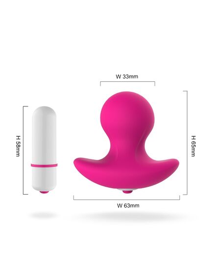 Розовая анальная пробка со съемной вибропулей  "IMAX" , изображение 9