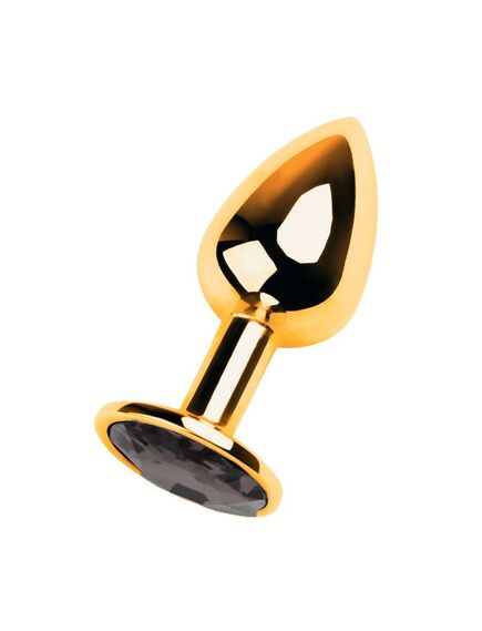 Анальная пробка с черным кристаллом, M 