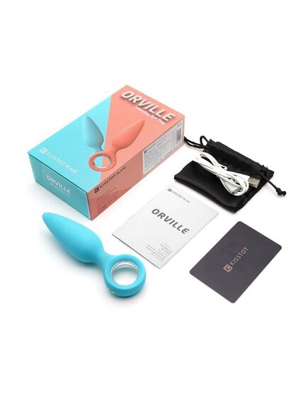 Анальная вибропробка KisToy Orville Blue, диаметр 30мм , изображение 8