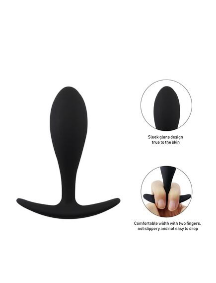 Черная анальная пробка, 11см/3.3см , изображение 2