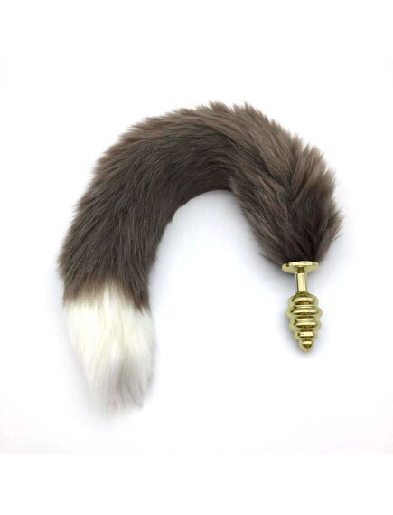 Серый хвост 40см с золотой рельефной пробкой 2,7см 