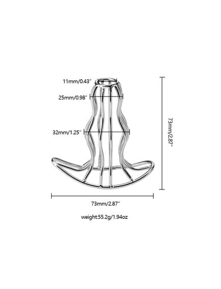 Металлическая анальная пробка рельефная , изображение 2