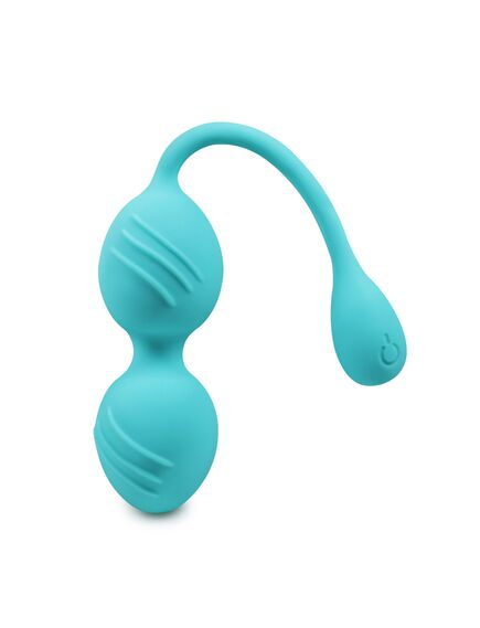 Бирюзовые виброшарики Cassie со шнурком 
