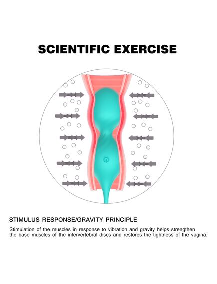 Бирюзовые виброшарики Cassie со шнурком , изображение 3