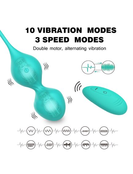 Зеленые вагинальные виброшарики Elsa с пультом , изображение 3