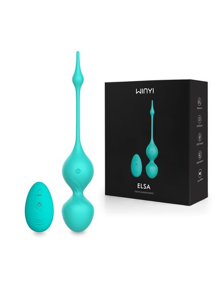 Зеленые вагинальные виброшарики Elsa с пультом , изображение 6