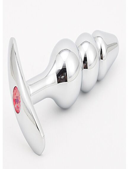 Анальная пробка рельефная металлическая, 10.8 см 