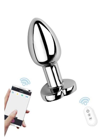 Светящаяся анальная пробка с вибрацией и приложением 