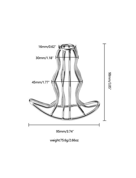 Металлическая анальная пробка рельефная M , изображение 2