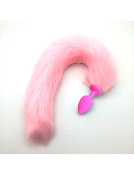 Розовый хвост 80см с розовой пробкой 4,2 см 