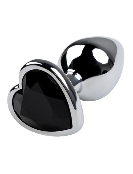 Анальная страза серебро метал черная страза 8,3см/3,3см 