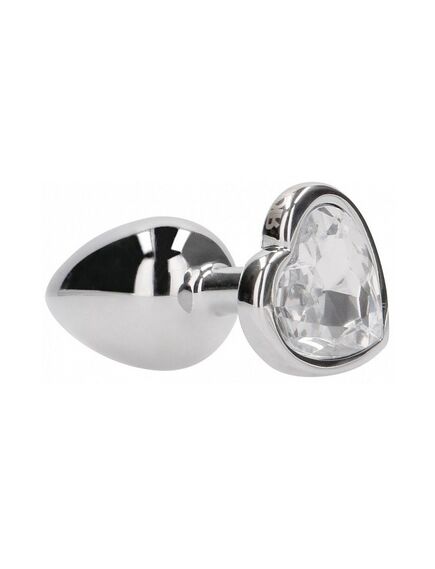 Анальная страза серебро метал прозрачная страза 8,3см/3,3см 