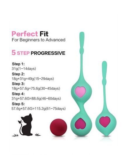 Набор из 4 вагинальных разновесных шариков Grace , изображение 3