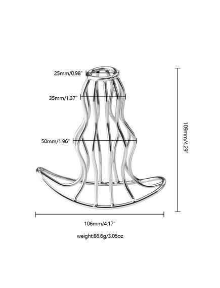 Металлическая анальная пробка рельефная L , изображение 2