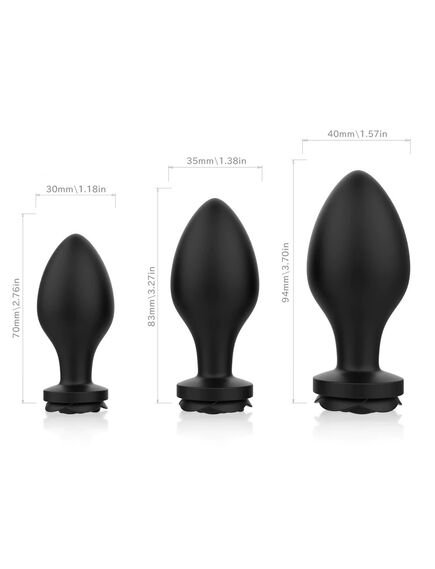 Набор анальных пробок Rosa Black , изображение 2