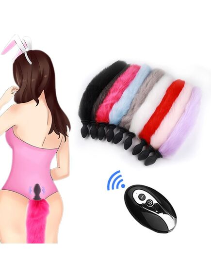 Серый хвост 40 см с вибрацией и пультом Д/У , изображение 2