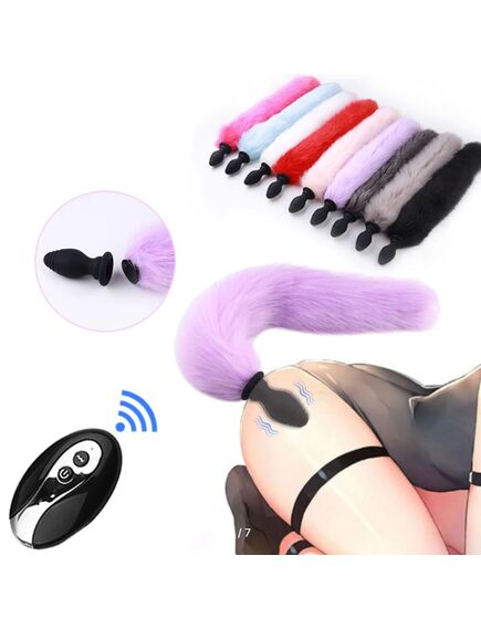 Серый хвост 40 см с вибрацией и пультом Д/У , изображение 3