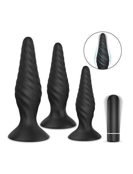 Набор анальных пробок с вибратором Creams 