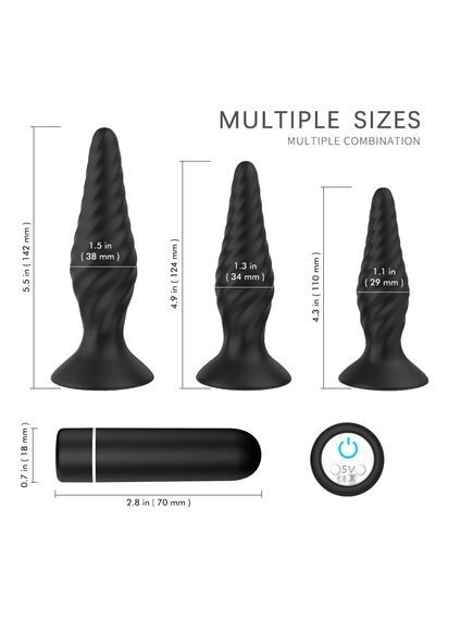 Набор анальных пробок с вибратором Creams , изображение 2