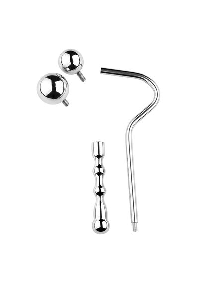 Анальный крюк из металла с двумя шарами , изображение 3