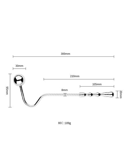 Анальный крюк из металла с двумя шарами , изображение 7