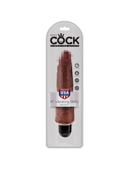 Вибратор PipeDream King Cock 8''Vibrating Stiffy коричневый , изображение 2