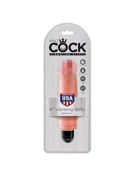 Вибратор PipeDream King Cock 6''Vibrating Stiffy телесный , изображение 4