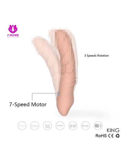 Вибромассажёр с ротацией King телесный , изображение 5