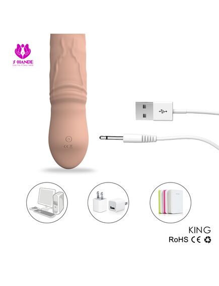 Вибромассажёр с ротацией King телесный , изображение 7