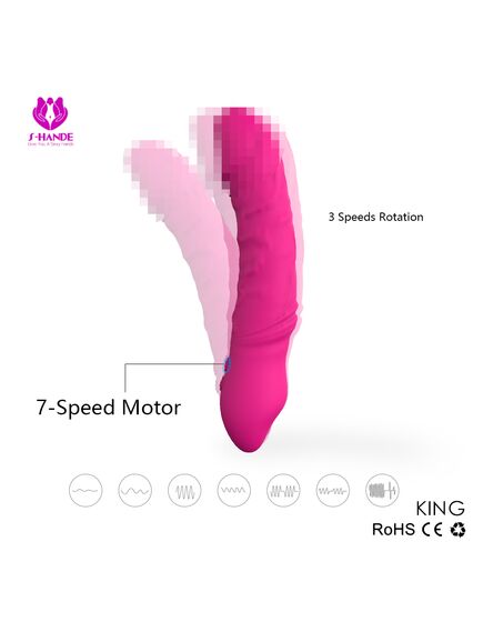 Вибромассажёр с ротацией King розовый , изображение 5